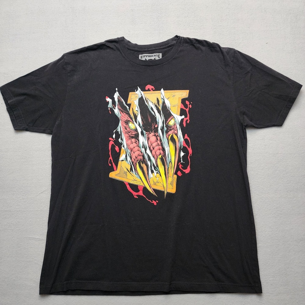 Rippaverse Comics Mens 2X Large Graphic T-Shirt Black Cotton Isom Eric July Tee